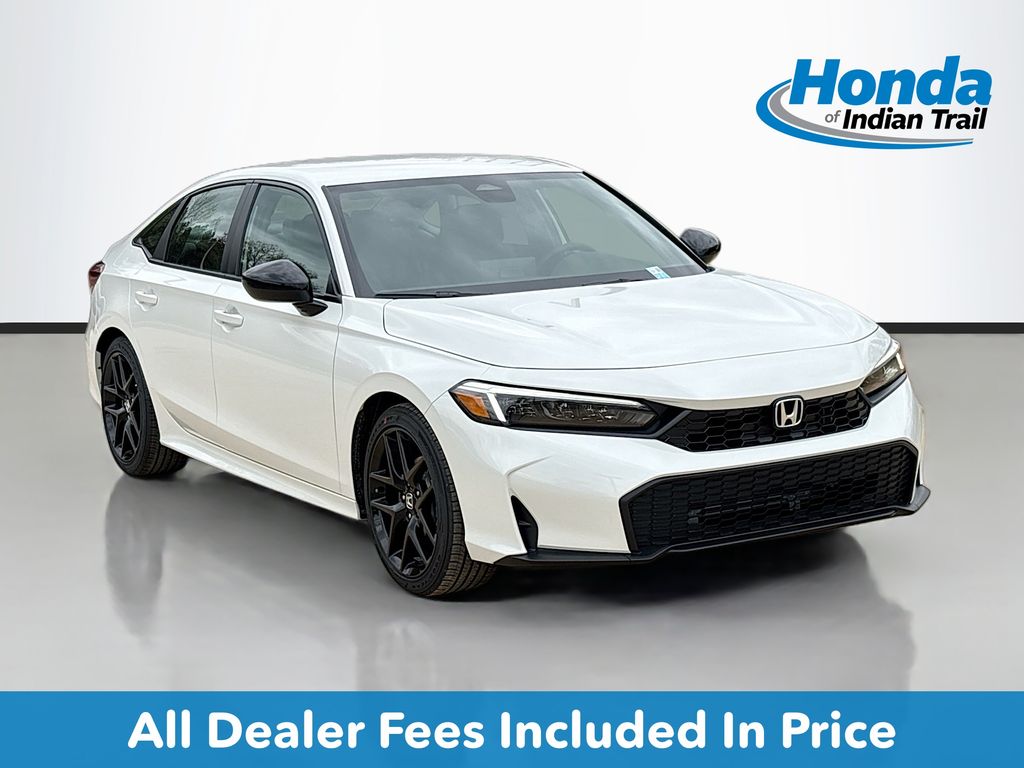 Platinum White Pearl 2026 Honda Civic Sedan Front-Wheel Drive Continuously Variable Transmission