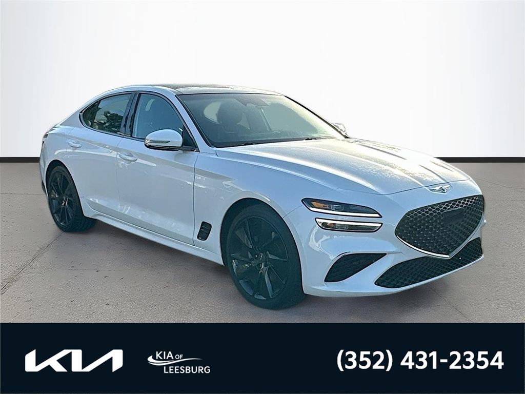 White 2023 Genesis G70 2.0T RWD Sedan Rear-Wheel Drive 8-Speed Automatic