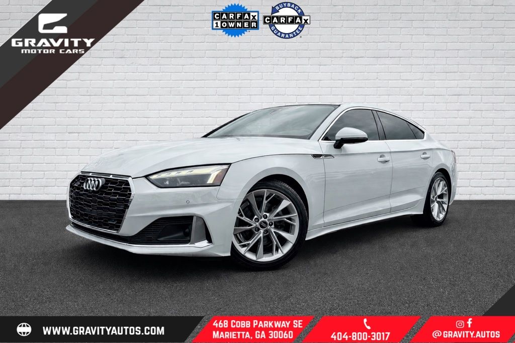 Glacier White 2023 Audi A5 Sportback quattro Premium Plus 40 TFSI AWD Sedan All-Wheel Drive 7-Speed Automatic