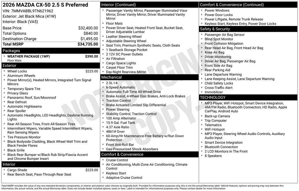 New 2026 Black Mazda 2.5 S Preferred image 6