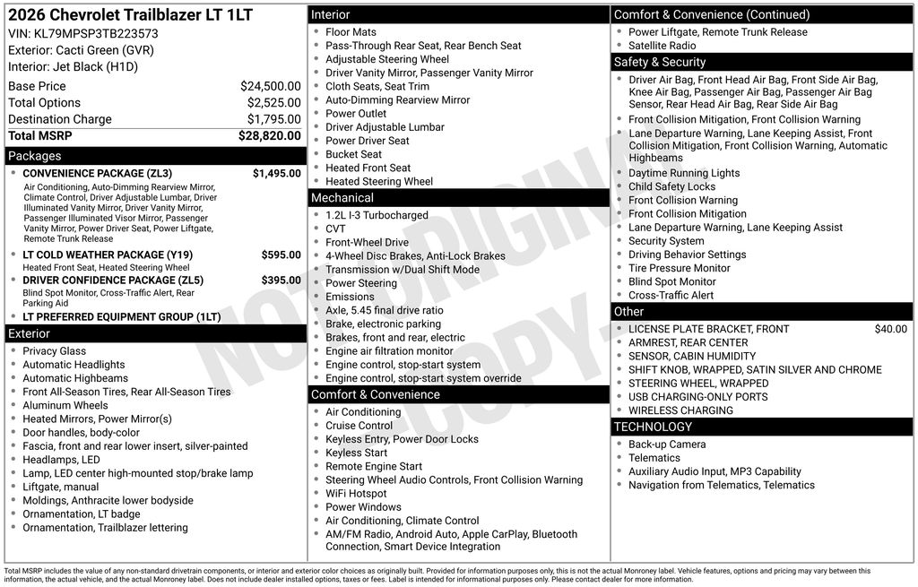 New 2026 Green Chevrolet LT image 8