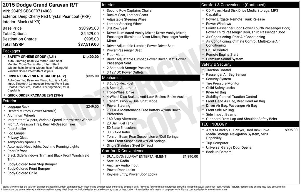 Used Car 2015 Dodge Grand Caravan  R/t For Sale Under $10,000 In Austin, Texas