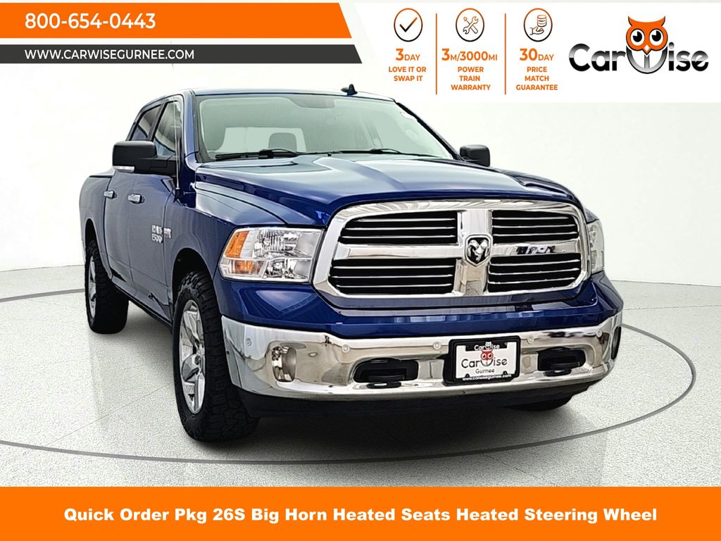Blue Streak Pearlcoat 2017 RAM 1500 Big Horn Crew Cab 4WD Pickup Truck Four-Wheel Drive 8-Speed Automatic