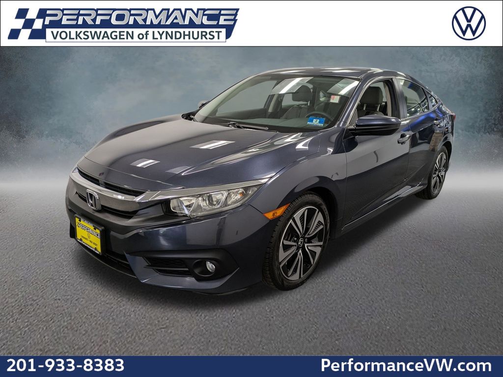 Cosmic Blue Metallic 2018 Honda Civic Sedan Front-Wheel Drive Continuously Variable Transmission