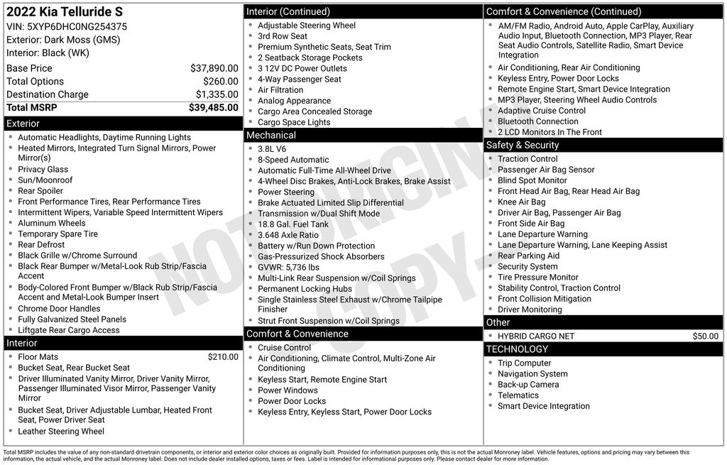 2022 Kia Telluride S