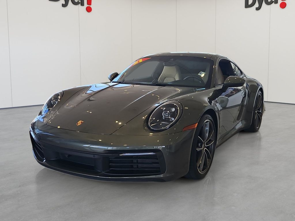 Aventurine Green Metallic 2021 Porsche 911 Coupe Rear-Wheel Drive 8-Speed Automatic
