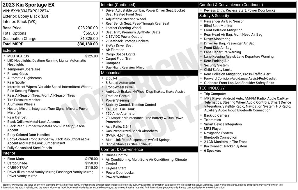 Certified Used 2023 Black Kia EX image 5