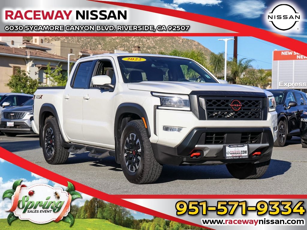 Glacier White 2022 Nissan Frontier PRO-X Crew Cab RWD Pickup Truck 4X2 9-Speed Automatic