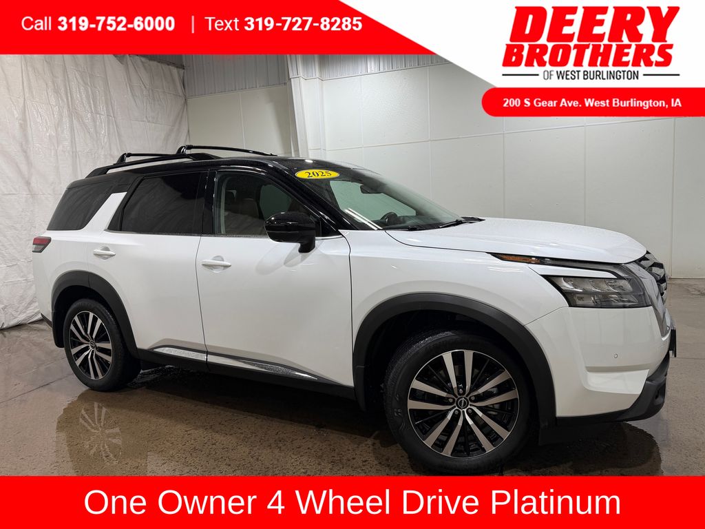 Everest White Pearl/Black 2025 Nissan Pathfinder Platinum 4WD SUV / Crossover All-Wheel Drive 9-Speed Automatic