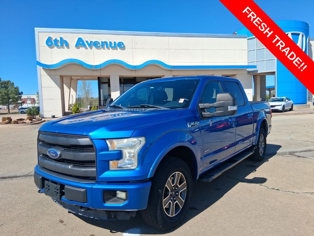 Blue Flame Metallic 2015 Ford F-150 Lariat SuperCrew 4WD Pickup Truck Four-Wheel Drive 6-Speed Automatic