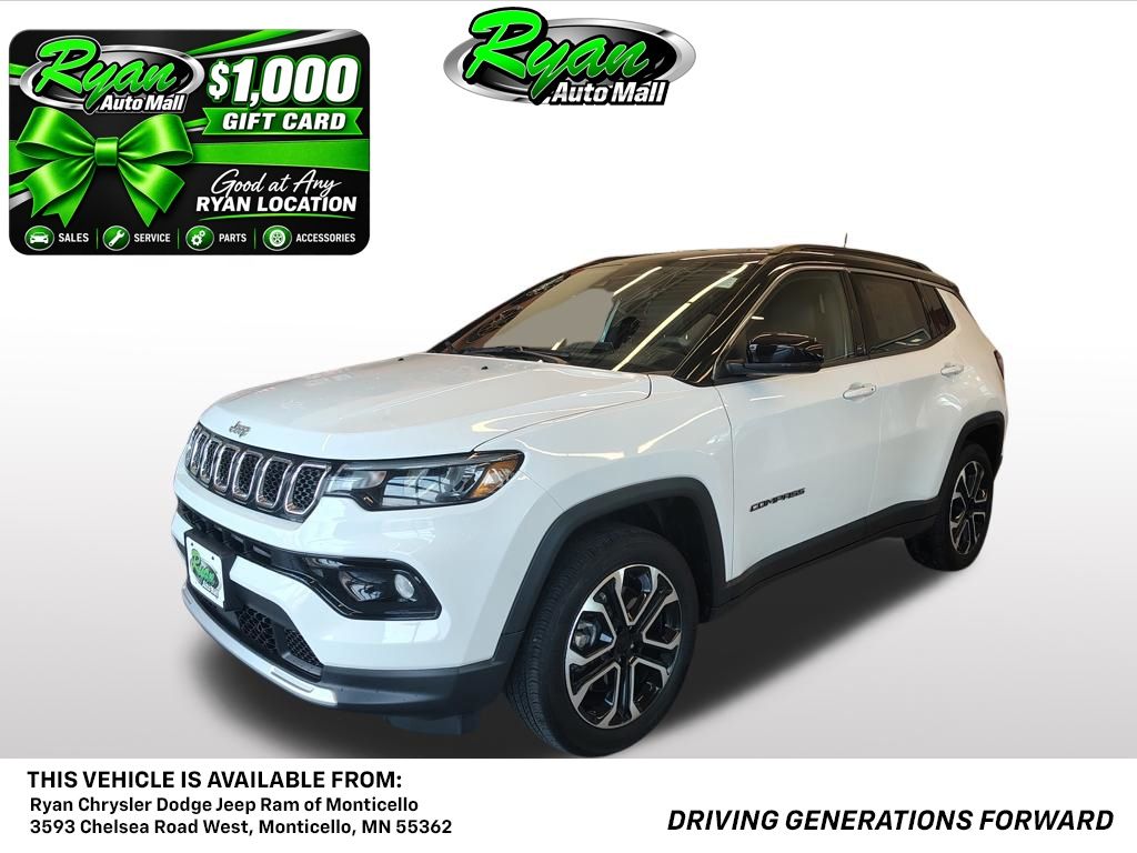 Bright White Clearcoat 2023 Jeep Compass SUV / Crossover Four-Wheel Drive 8-Speed Automatic