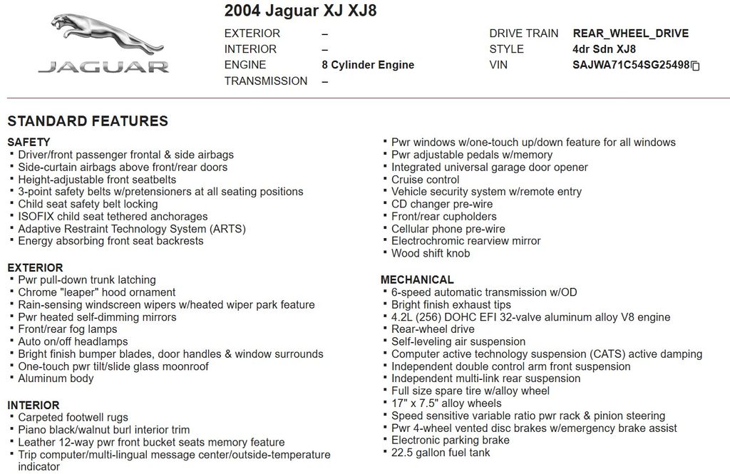 2004 Jaguar XJ-Series XJ8 photo