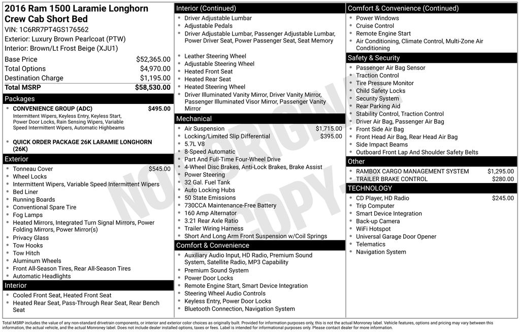 Used 2016 Brown Ram Laramie Longhorn image 5