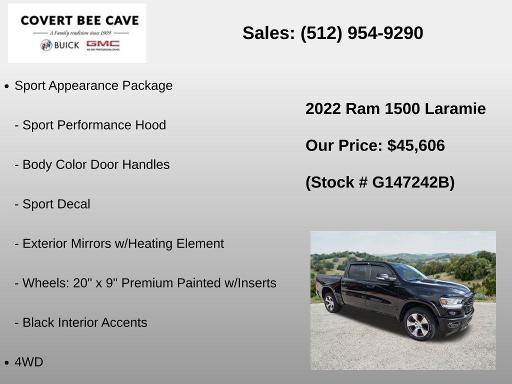 Used Car 2022 Ram 1500  Laramie For Sale Under $50,000 In Austin, Texas
