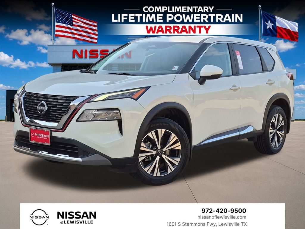 Pearl White Tricoat 2023 Nissan Rogue SUV / Crossover Front-Wheel Drive Continuously Variable Transmission