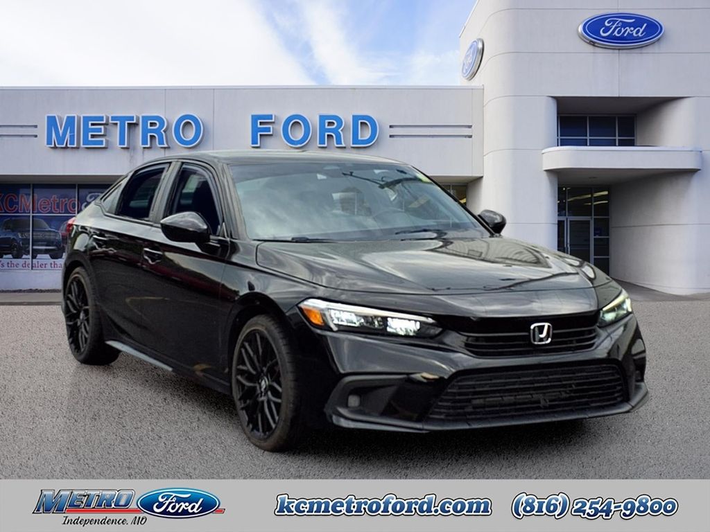 Crystal Black Pearl 2022 Honda Civic Sedan Front-Wheel Drive Continuously Variable Transmission