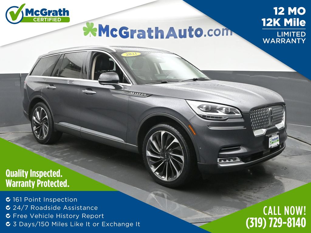 Gray 2021 Lincoln Aviator Reserve AWD SUV / Crossover All-Wheel Drive Automatic