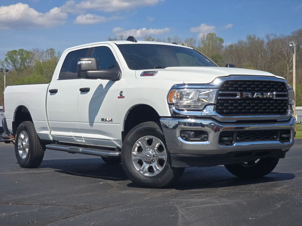 Bright White Clearcoat 2024 RAM 2500 Big Horn Crew Cab 4WD Pickup Truck Four-Wheel Drive 6-Speed Automatic