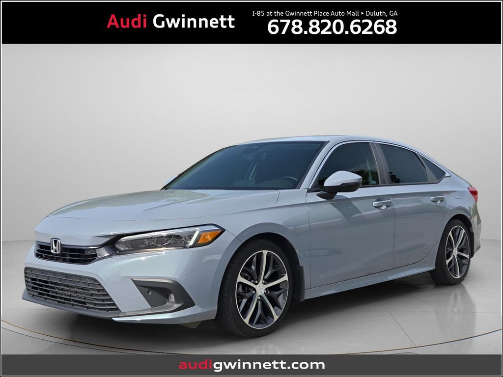 Gray 2024 Honda Civic Touring FWD Sedan Front-Wheel Drive Continuously Variable Transmission