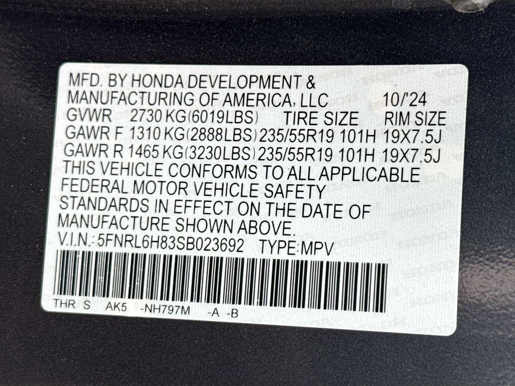 2025 Honda Odyssey Touring Gray at Shottenkirk Kia Fort Bend