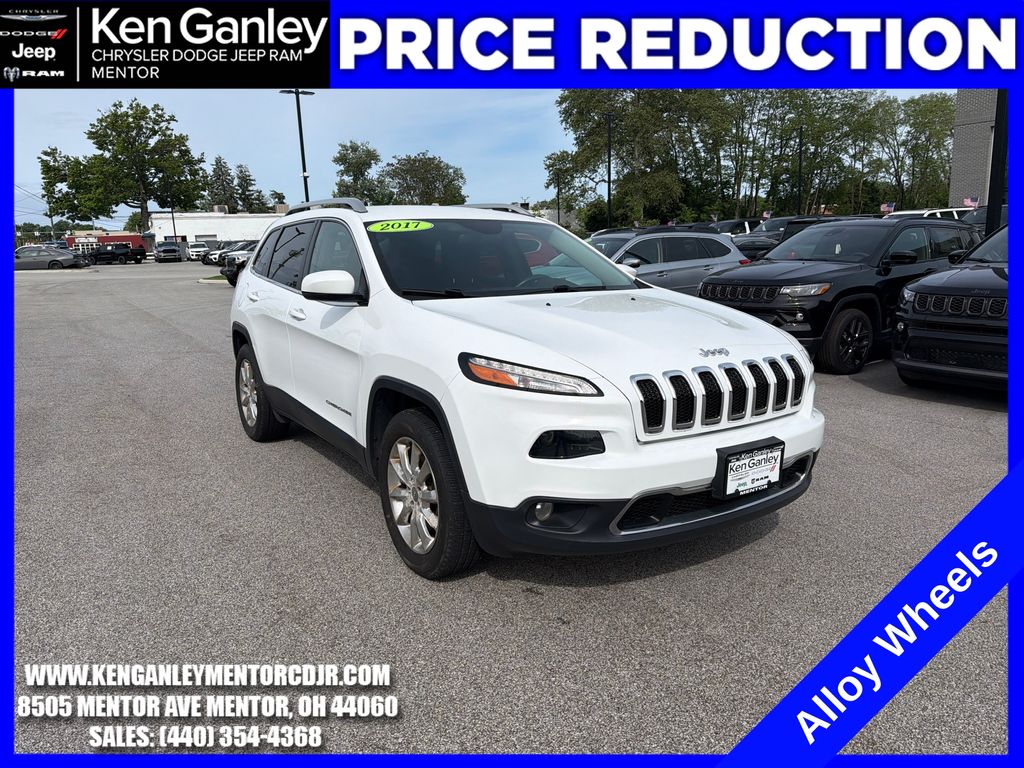 Bright White Clearcoat 2017 Jeep Cherokee Limited 4WD SUV / Crossover Four-Wheel Drive 9-Speed Automatic