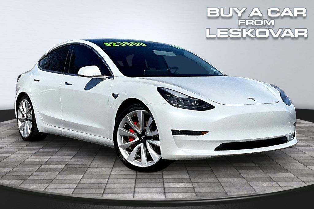 Pearl White Multi-Coat 2019 Tesla Model 3 Performance AWD Sedan All-Wheel Drive 1-Speed Automatic