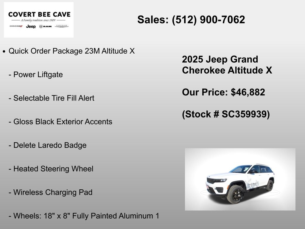 New Car 2025 Jeep Grand Cherokee  For Sale Under $50,000 In Austin, Texas