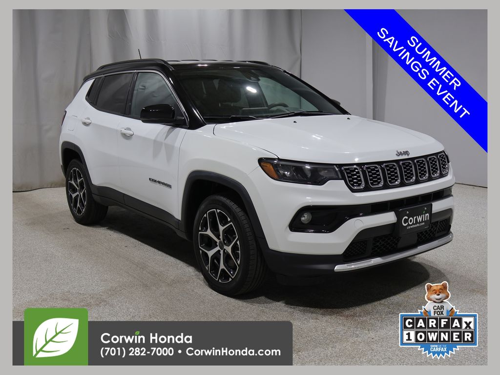 Bright White Clearcoat 2025 Jeep Compass SUV / Crossover Four-Wheel Drive 8-Speed Automatic