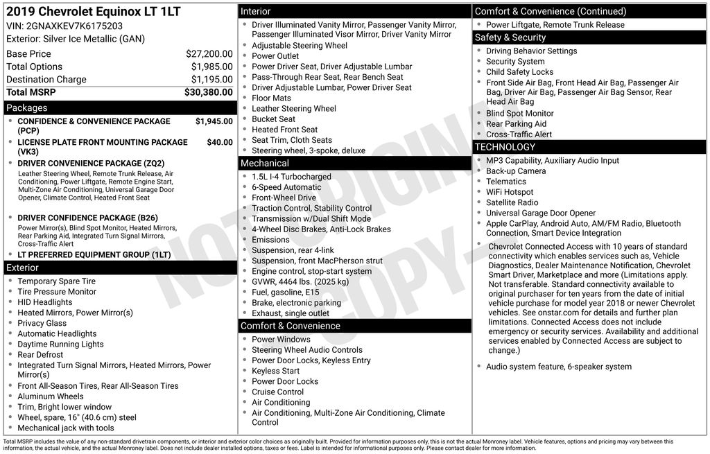 2019 Chevrolet Equinox LT Silver at Bob Ruth Ford