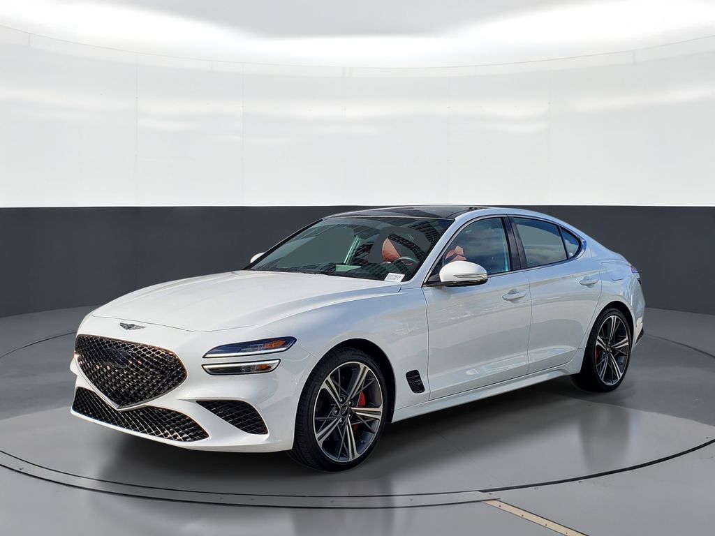 Alta White 2025 Genesis G70 2.5T Sport Prestige RWD Sedan Rear-Wheel Drive 8-Speed Automatic