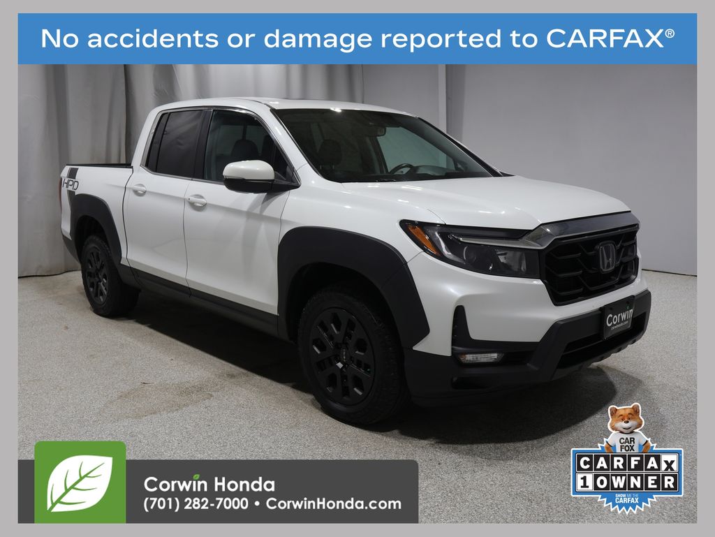 White 2022 Honda Ridgeline Pickup Truck All-Wheel Drive 9-Speed Automatic