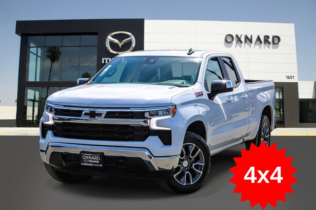 Summit White 2022 Chevrolet Silverado 1500 LT Double Cab 4WD Pickup Truck Four-Wheel Drive Automatic