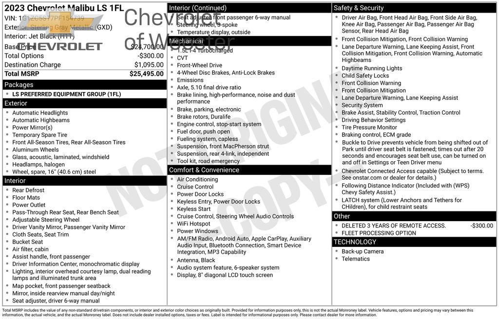 2023 Chevrolet Malibu 1FL