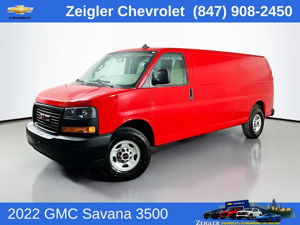 Cardinal Red 2022 GMC Savana Cargo Van Rear-Wheel Drive 8-Speed Automatic Overdrive