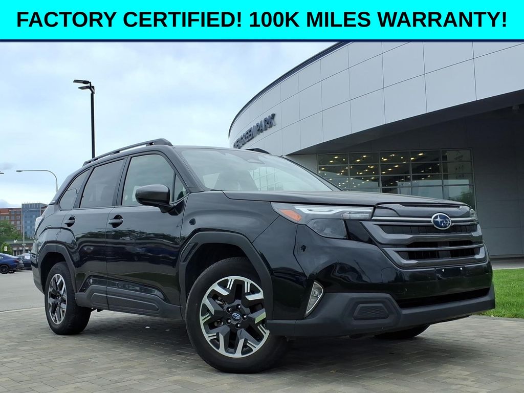 Crystal Black Silica 2025 Subaru Forester Premium Crossover AWD SUV / Crossover All-Wheel Drive Continuously Variable Transmission