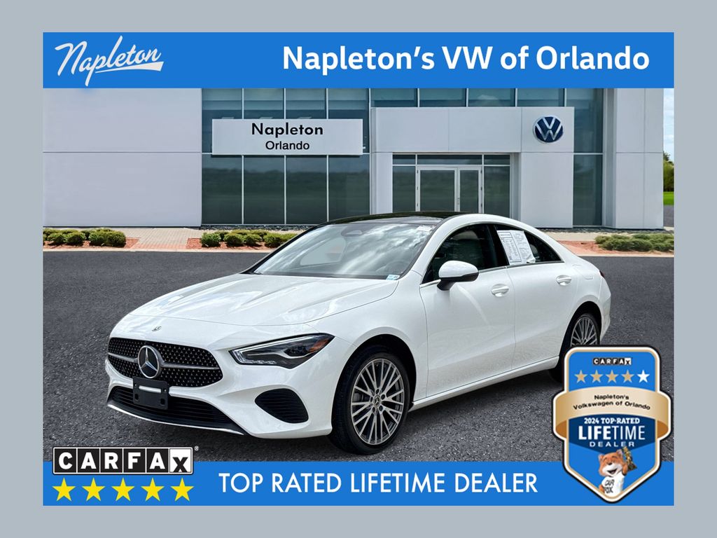 Polar White 2025 Mercedes-Benz CLA 250 FWD Coupe Front-Wheel Drive 8-Speed Dual Clutch