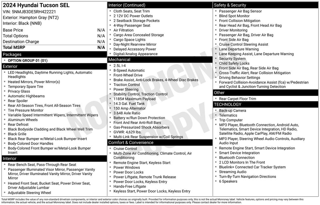 2024 Hampton Gray Hyundai Tucson SEL FWD SUV
