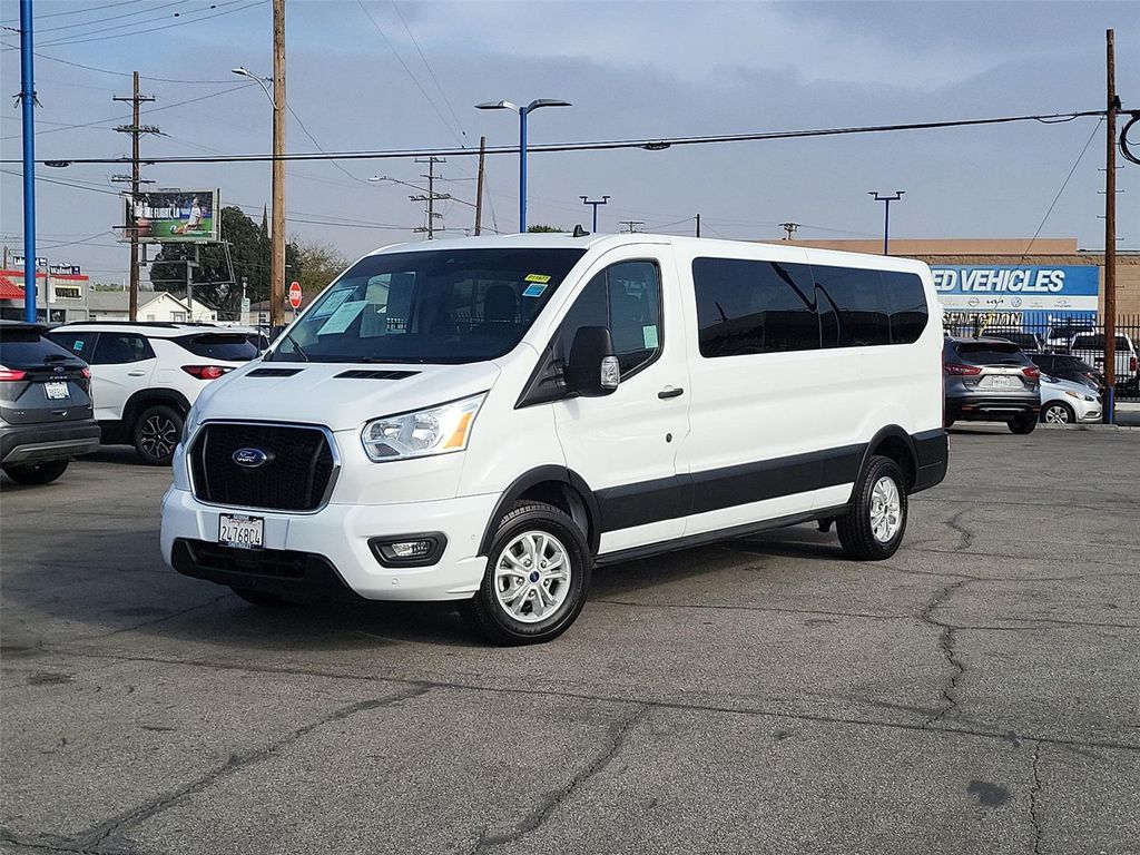 Oxford White 2021 Ford Transit Passenger 350 XLT Low Roof LB RWD Van Rear-Wheel Drive Automatic
