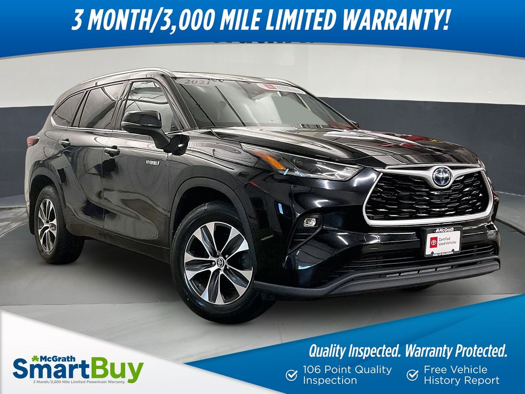 Midnight Black Metallic 2021 Toyota Highlander Hybrid SUV / Crossover All-Wheel Drive Continuously Variable Transmission
