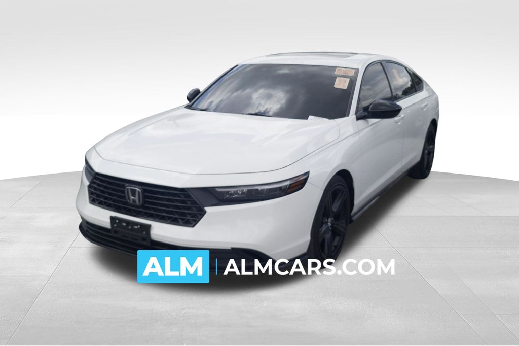 Platinum White Pearl 2023 Honda Accord Hybrid Sport-L FWD Sedan Front-Wheel Drive Continuously Variable Transmission