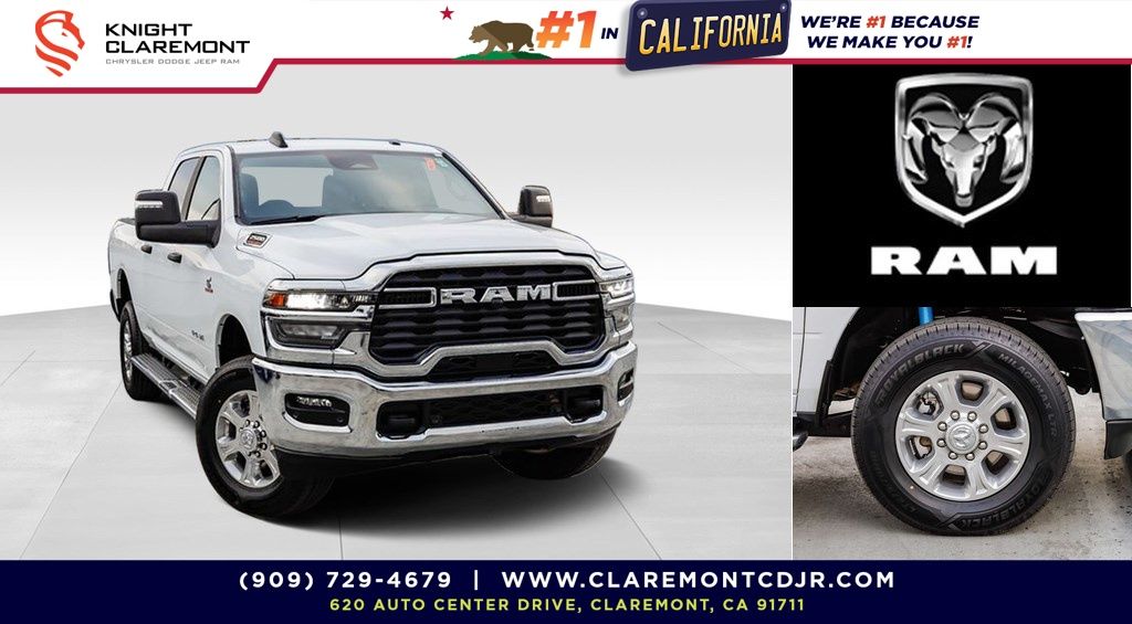 Bright White Clearcoat 2025 RAM 2500 Big Horn Crew Cab 4WD Pickup Truck Four-Wheel Drive 8-Speed Automatic