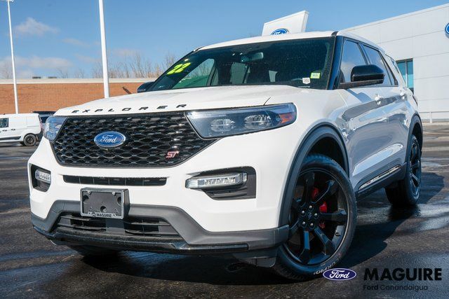 Star White Metallic Tri-Coat 2022 Ford Explorer ST AWD SUV / Crossover All-Wheel Drive Automatic