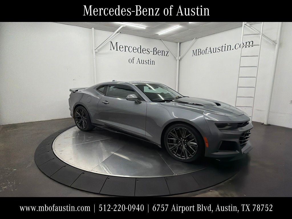 Gray (Satin Steel Metallic) 2021 Chevrolet Camaro Coupe Rear-Wheel Drive 6-Speed Manual