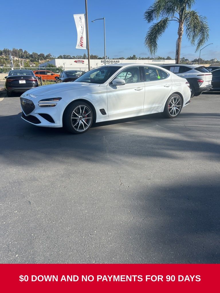 Uyuni White 2025 Genesis G70 Sedan Rear-Wheel Drive 8-Speed Automatic