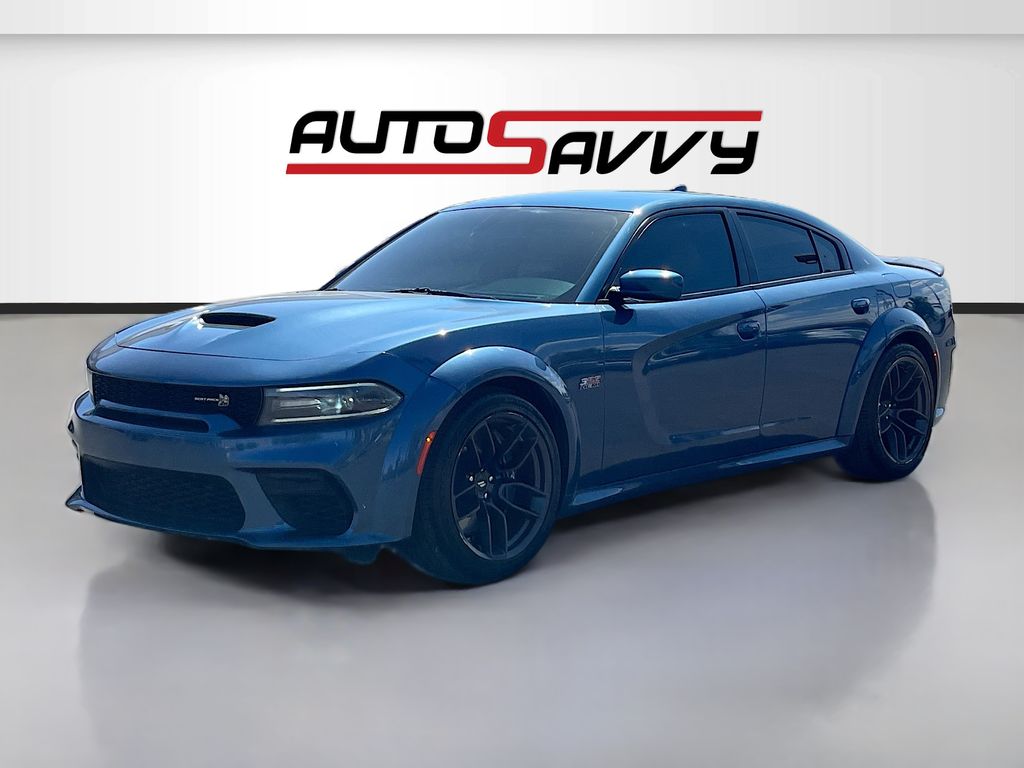 Used 2021 Blue Dodge R/T Scat Pack Widebody image 3