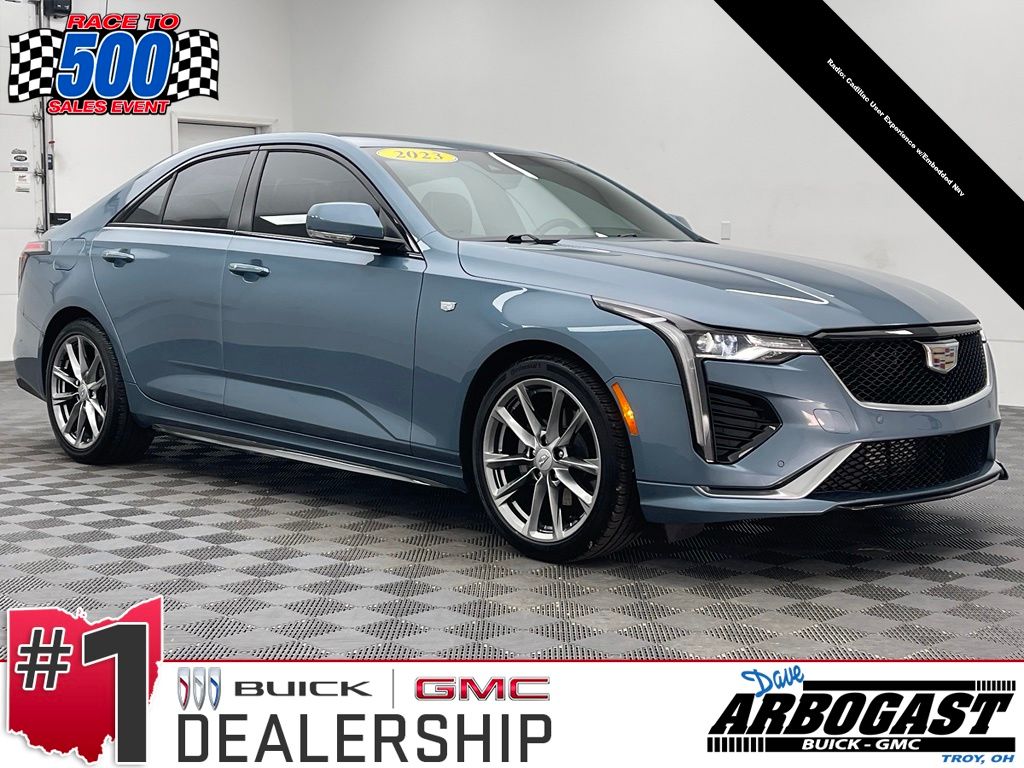 Gray (Midnight Steel Metallic) 2023 Cadillac CT4 Sport RWD Sedan Rear-Wheel Drive 8-Speed Automatic