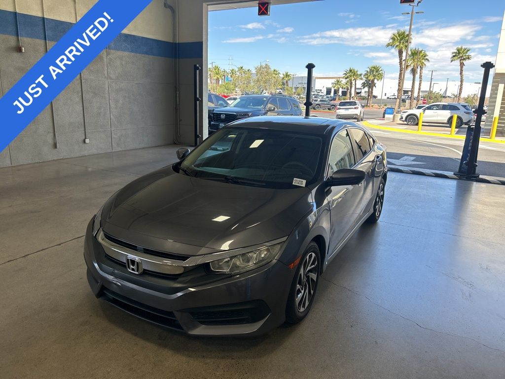 Gray (Modern Steel Metallic) 2016 Honda Civic EX Sedan Front-Wheel Drive Continuously Variable Transmission