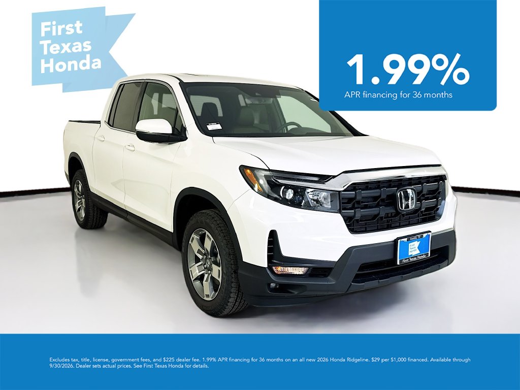 Platinum White Pearl 2026 Honda Ridgeline Pickup Truck All-Wheel Drive 9-Speed Automatic