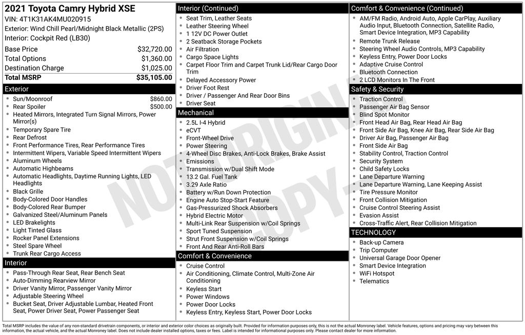 2021 Toyota Camry XSE Hybrid