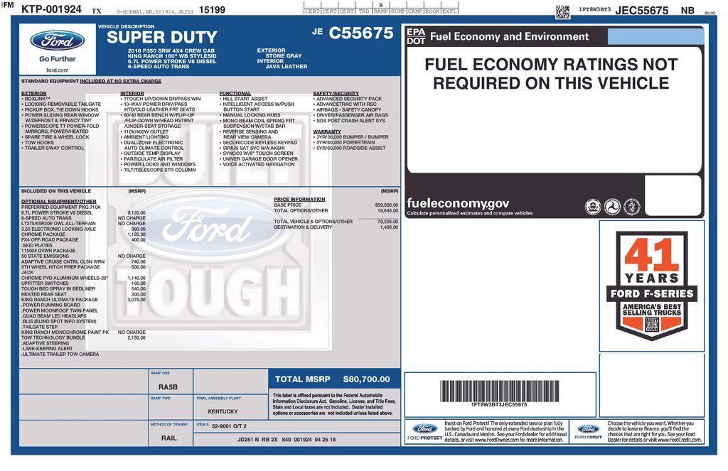 2018 Ford F-350 Super Duty King Ranch